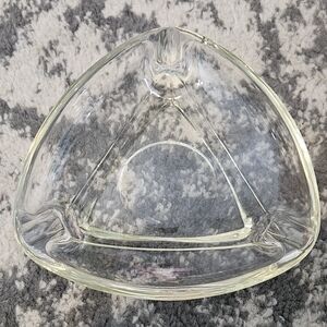 Clear Glass Triangular Bowl